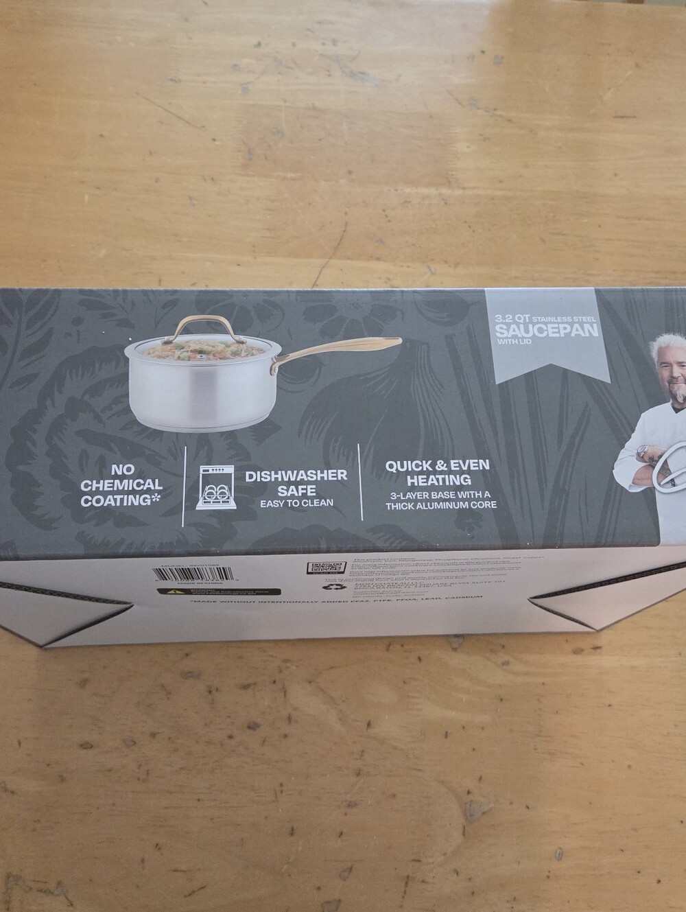 Guy Fieri FlavorTown 3.2 qt stainless steel saucepan with lid NIB